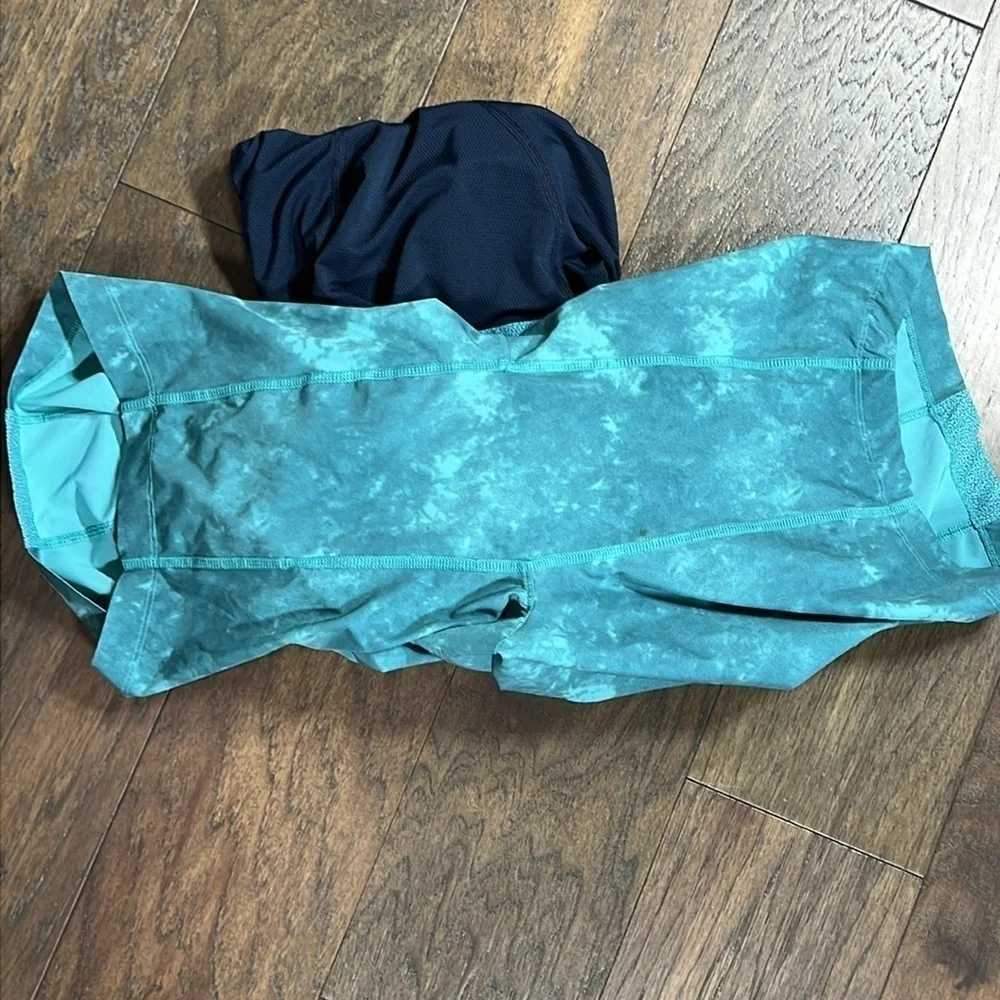 LULULEMON Men's Studio to Beach Lined Shorts Green Tie Dye S EUC